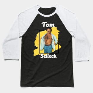 Tom Selleck//Yellow Splash Baseball T-Shirt